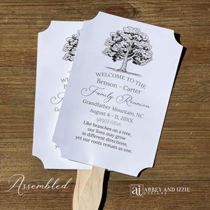 Personalized family reunion fans are a thoughtful and practical way to keep your loved ones cool and comfortable, plus a fun keepsake.