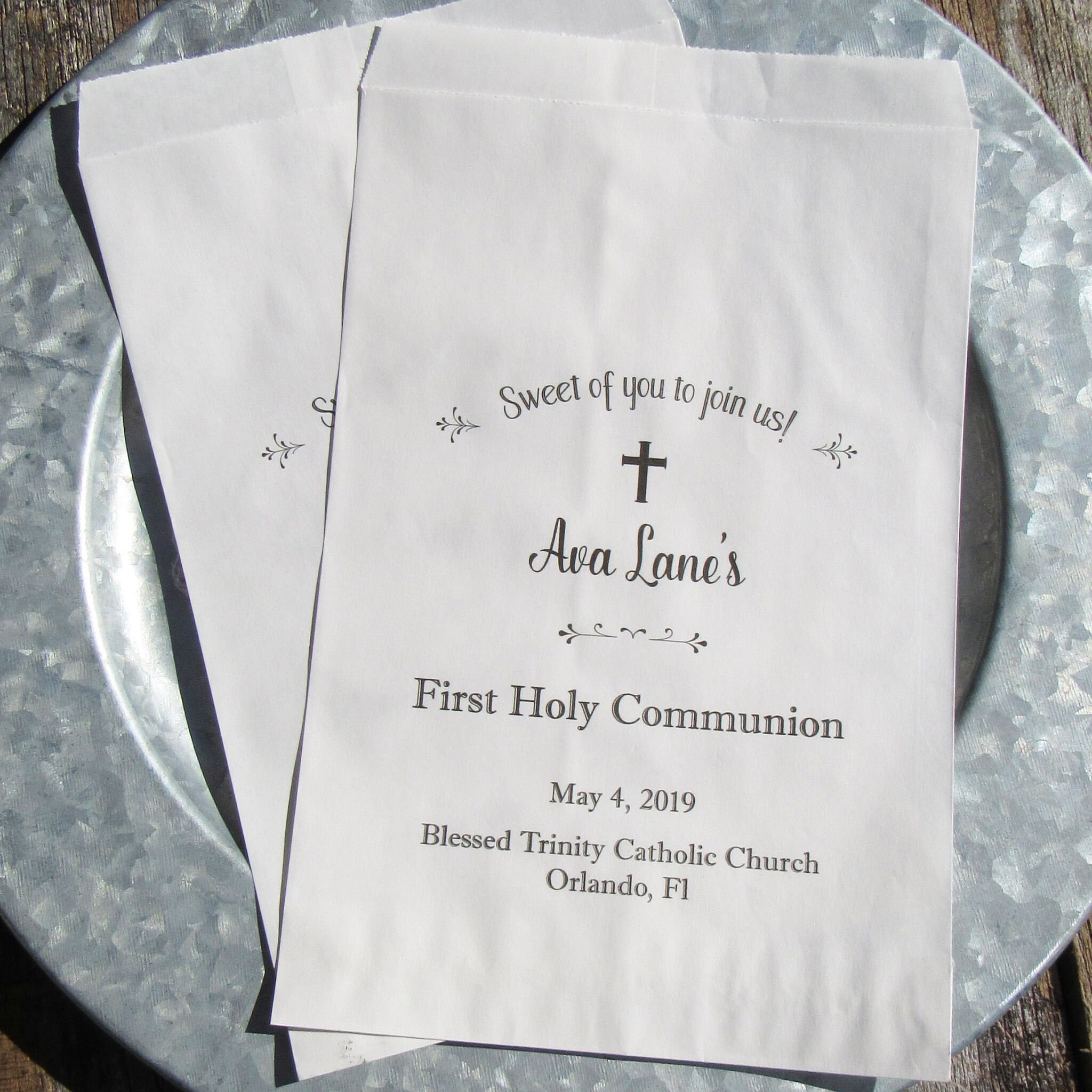 First Communion Favors Communion Favor Bags Girl First Etsy