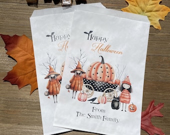 Personalized Halloween treat bags, use them for trick or treat bags, trunk or treat bags or business promotional bags.