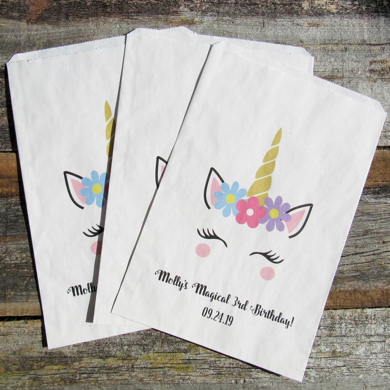 Unicorn Favor Bags Unicorn Party Favors Unicorn Party Bags Etsy