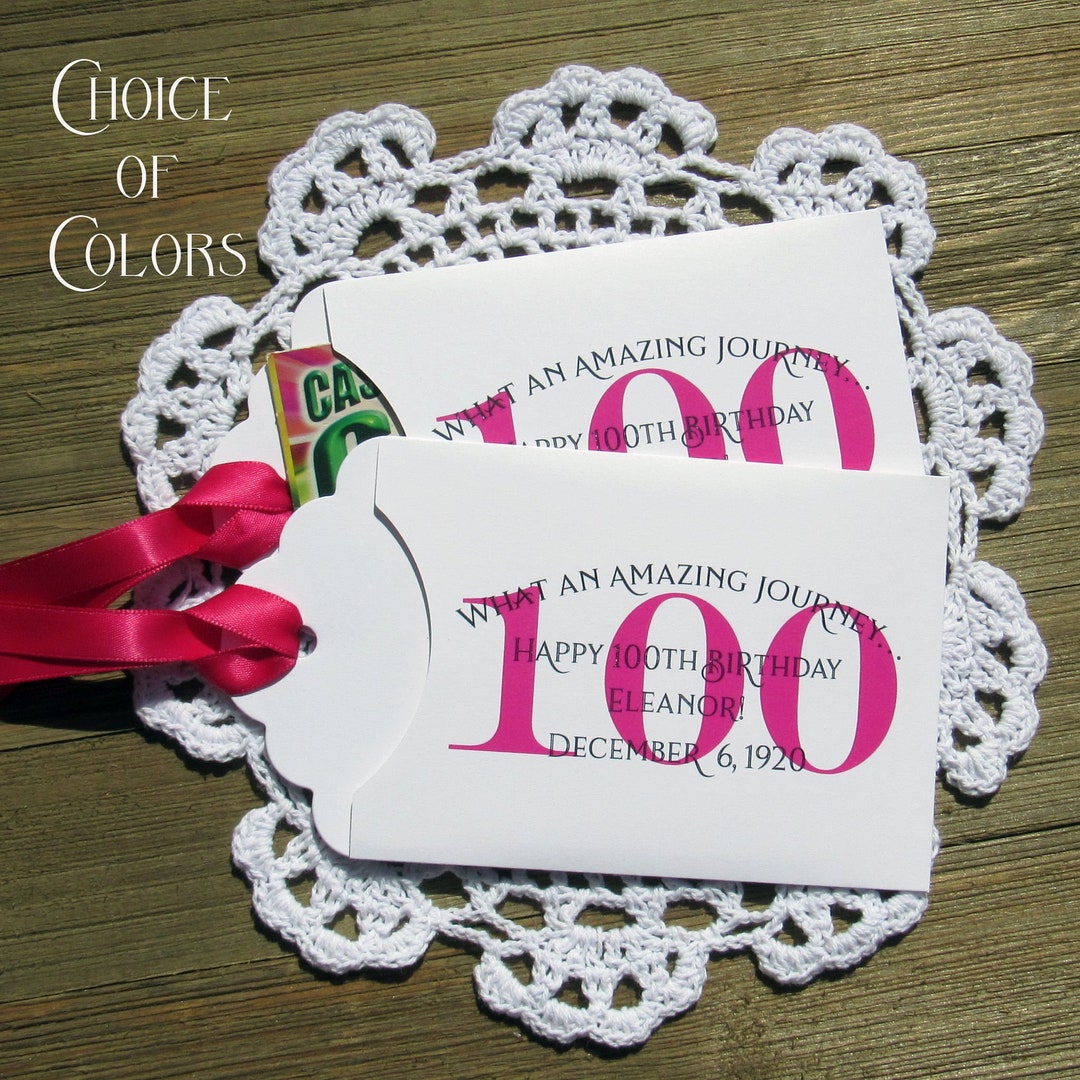 100th Birthday Party Favors Personalized for the Honoree, Slide a