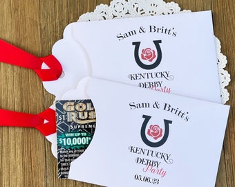 Personalized Kentucky Derby Party Favors: Lottery Ticket Envelopes