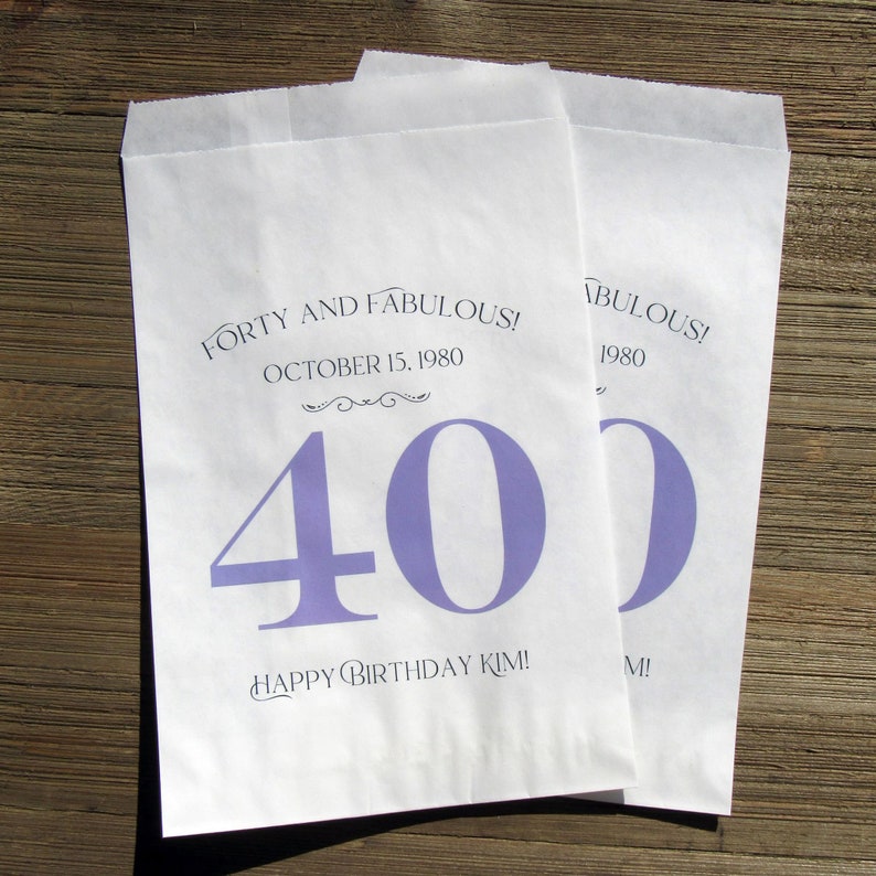 40th Birthday 40th Birthday Favor Bags 40th Birthday - Etsy