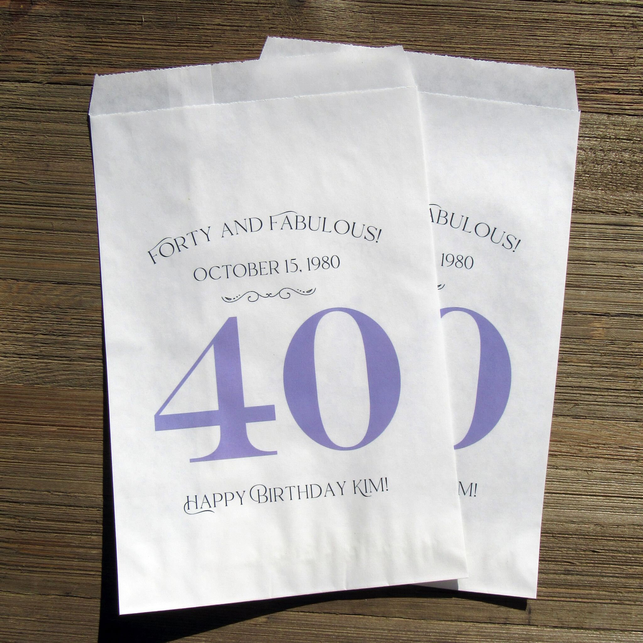 40th Birthday 40th Birthday Favor Bags 40th Birthday Etsy UK