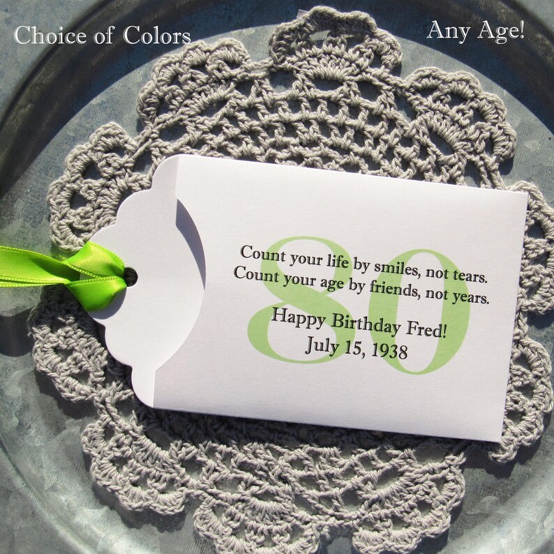 Adult Birthday Favor 80th Birthday Party Milestone Etsy