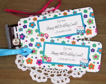 Hippie Birthday Favors - Adult Birthday Favors - 60's Birthday Favors - 70's Birthday Favors - 70th Party Favors - Made In The USA