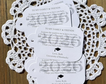Personalized Graduation Favor Tags: Thank You Gift Tags