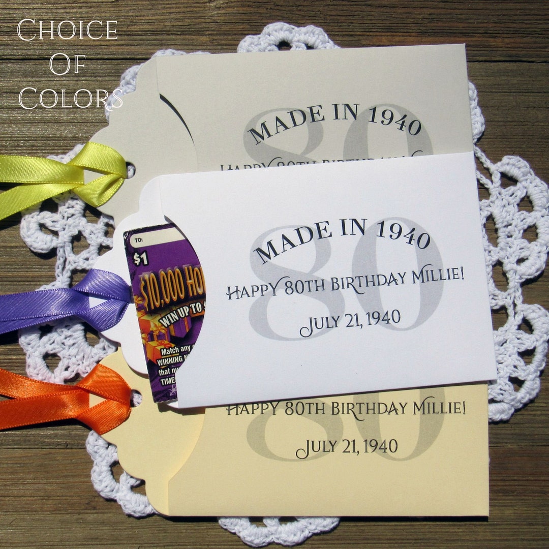 80th Birthday Favor Favors for 80th Birthday Lottery Etsy