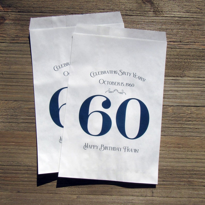 60th Favor Bags Adult Birthday Favor 60th Birthday Favor Etsy
