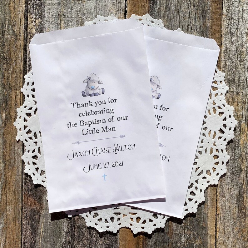 Baby Boy Christening Favors Baptism Favor Bags Boy Baptism Etsy