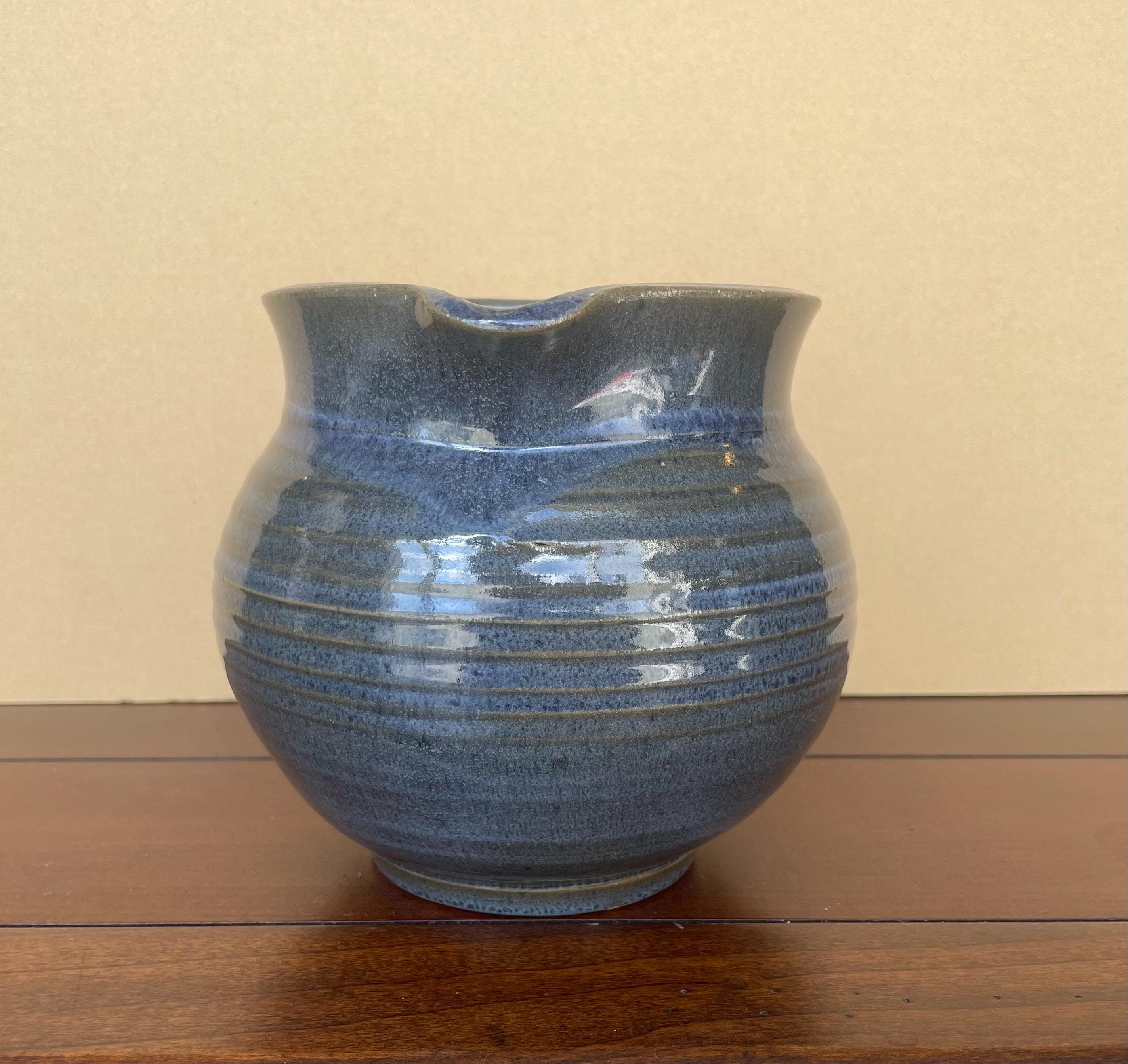 MCM Wheel Thrown Stoneware Art Pottery Pitcher - Etsy