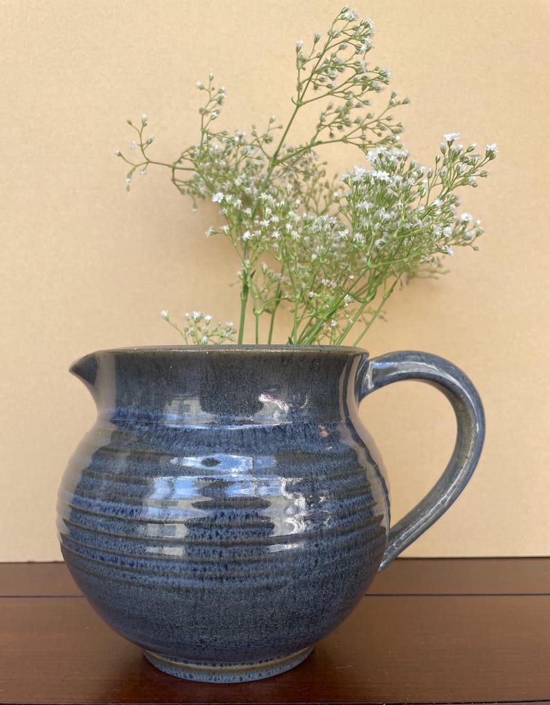 MCM Wheel Thrown Stoneware Art Pottery Pitcher - Etsy