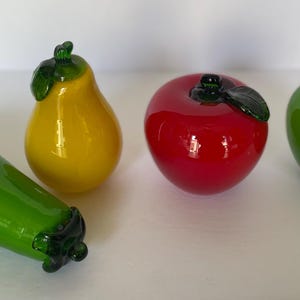 4 piece Vintage Colorful Murano Glass Fruit