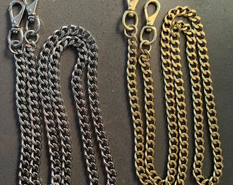 Chain strap for handbag, purse or tote, crossbody, silver, nickel, gold, brass