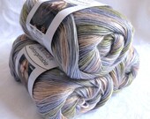 Red Heart Unforgettable yarn in SPRINGTIME, soft shades of peach, violet and olive, worsted weight roving yarn,  Red Heart Boutique