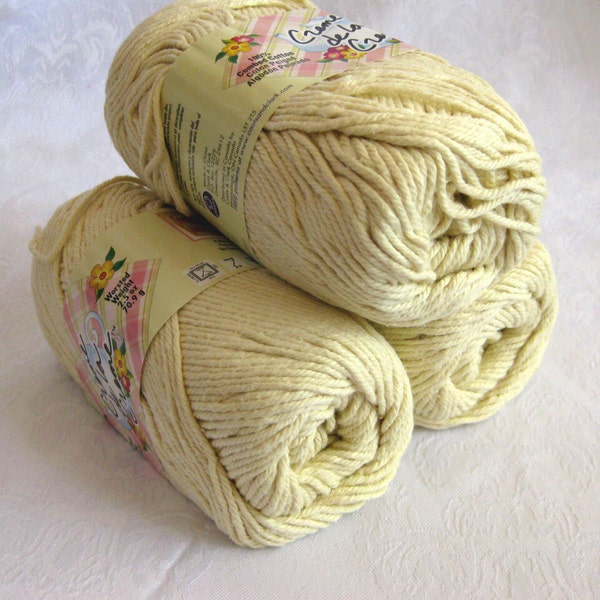 IVORY cotton yarn, Creme de la creme,  worsted weight