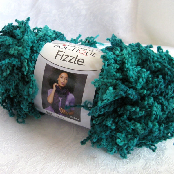 Red Heart Boutique Fizzle yarn Agave green,  bulky weight chunky flag style yarn, arm knitting