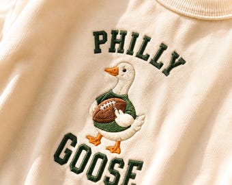 Philly Goose Embroidered Baby Romper, Football Baby Outfit, Philadelphia Fan Baby Clothes, Game Day Newborn Gift, Baby Shower Gift