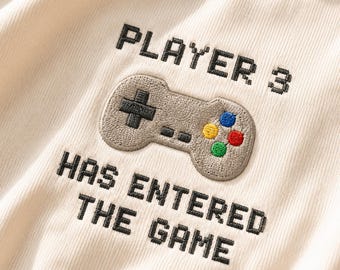 Player 3 Has Entered The Game Embroidered Baby Romper, Gamer Baby Outfit, Video Game Baby Bodysuit, Baby Shower Gift
