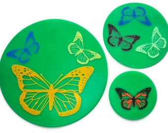Green Silicone Butterfly Table Placemat, Table Coasters, Table Trivet, Countertop Hot Pad, Office Coasters, Jar Opener, Spoon Rest