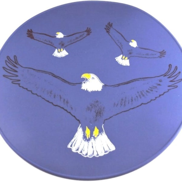 Lavender Nonslip Silicone Soaring Eagles Table Trivet, Table Placemat, Kitchen Hot Pad, Tablemat, Countertop Hot Pad