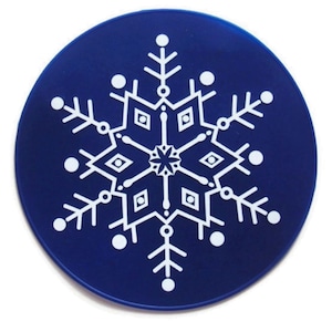 Blue Nonslip Silicone Snowflake Table Trivet, Tablemat, Kitchen Hot Pad, Countertop Hot Pad, Table Placemat image 1