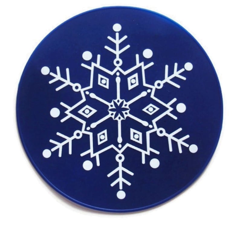 Blue Nonslip Silicone Snowflake Table Trivet, Tablemat, Kitchen Hot Pad, Countertop Hot Pad, Table Placemat image 1