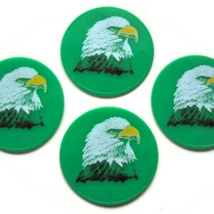 Green Silicone Eagle Nonslip Drink Coasters, Table Coasters, Barware, Candle Base, Office Coasters, Desk Coasters