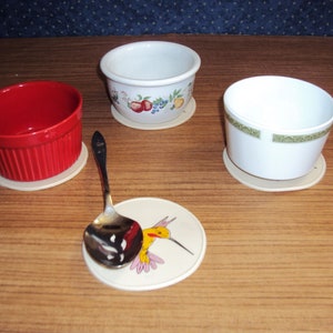 Beige Silicone Hummingbird Drink Coasters, NonSlip Table Coasters, Office Coasters, Candle Base, Bottle Opener, Desk Coasters, Jar Opener image 10