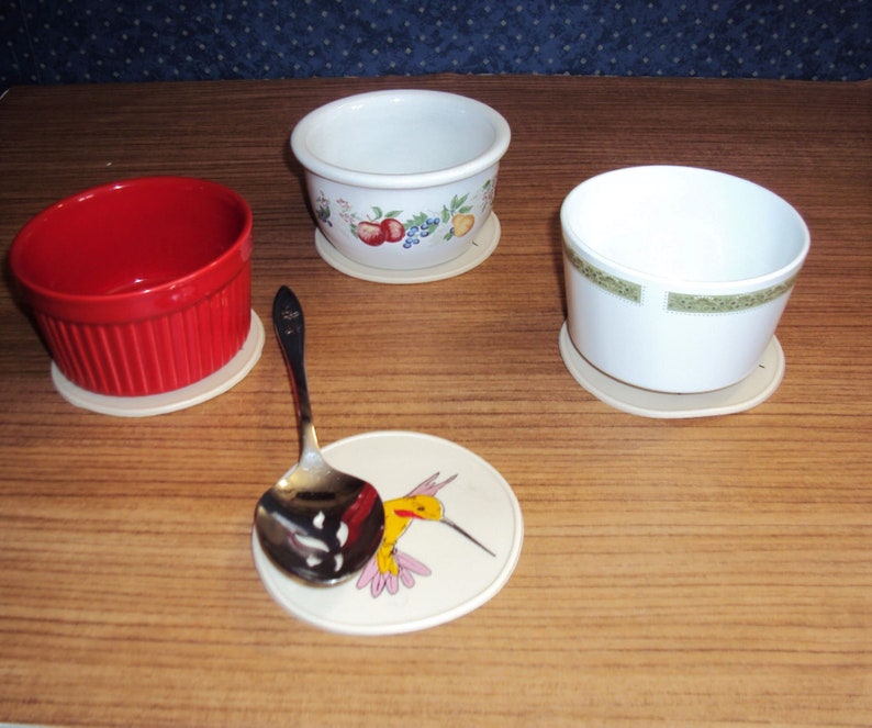 Beige Silicone Hummingbird Drink Coasters, NonSlip Table Coasters, Office Coasters, Candle Base, Bottle Opener, Desk Coasters, Jar Opener image 10
