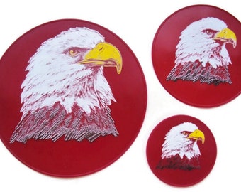 Red Eagle Set Silicone Nonslip Table Trivets, Table Trivets, Table Coaster, Countertop Hot Pad, Candle Base, Office Coaster, Table Placemat