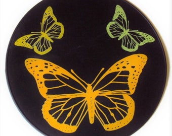 Black Silicone Butterfly Hot Pad, Kitchen Trivet, Placemat