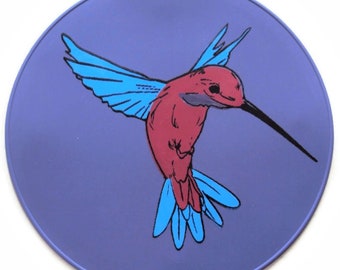 Lavender Silicone Hummingbird Nonslip Kitchen Countertop Hot Pad, Table Trivet, Table Placemat, Table Hot Pad, Tablemat