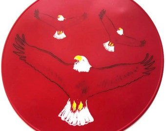 Red Silicone Soaring Eagles Nonslip Table Trivet, Table Placemat, Kitchen Countertop Hot Pad, Tablemat