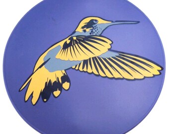 Lavender Silicone Nonslip Hummingbird Table Trivet, Kitchen Countertop Hot Pad, Table Placemat, Tablemat