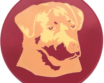 Red Golden Retriever Silicone  Nonslip Table Trivet, Kitchen Countertop Hot Pad, Table Placemat
