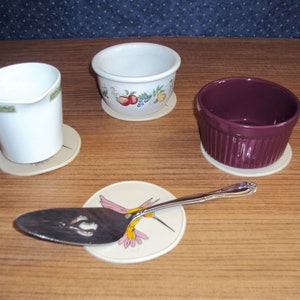 Beige Silicone Hummingbird Drink Coasters, NonSlip Table Coasters, Office Coasters, Candle Base, Bottle Opener, Desk Coasters, Jar Opener image 6