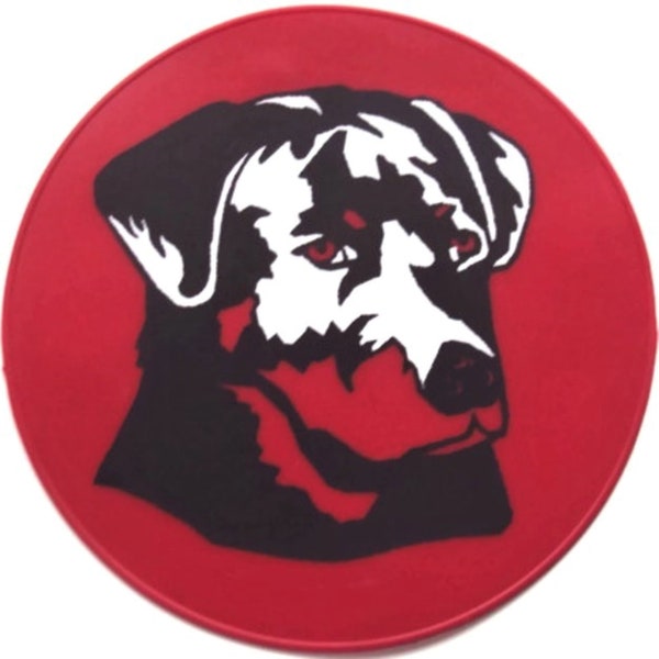 Red Silicone Black Labrador Table Trivet, Kitchen Hot Pad, Countertop Hot Pad, Table Placemat