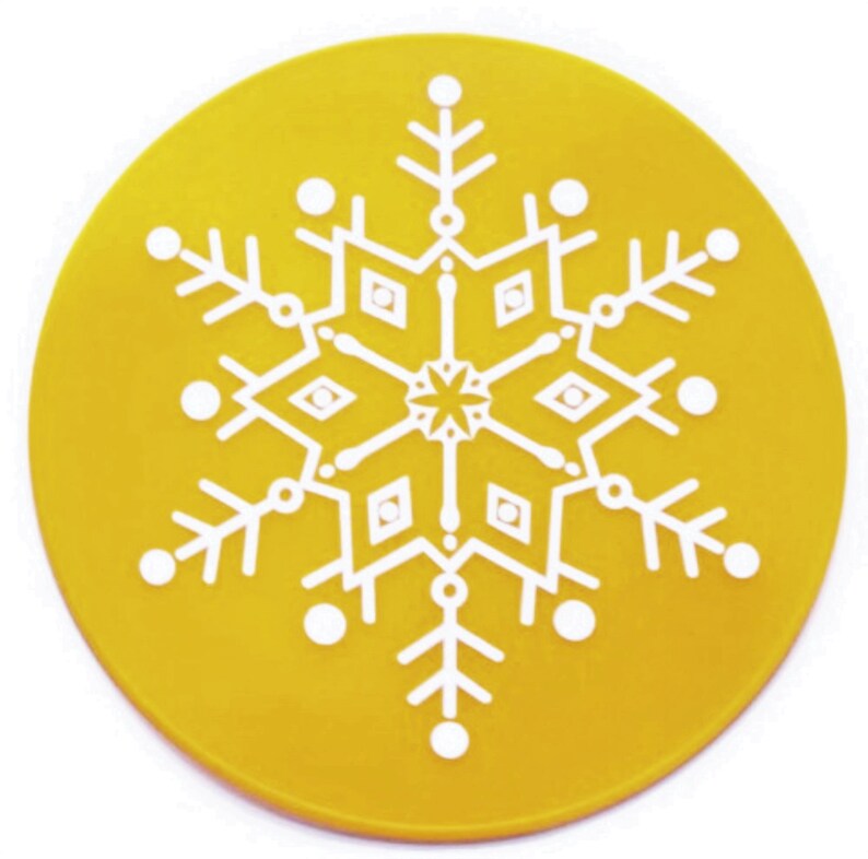 Yellow Silicone Snowflake Table Trivet Table Placemat Kitchen Hot Pad Countertop Hot Pad