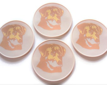 Beige Silicone Golden Retriever Slip Resistant Table Coaster, Drink Coaster, Candle Base, Spoon Rest, Office Coaster, Desk Coasters