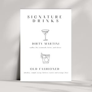 Signature Drink Wedding Sign - Minimalist