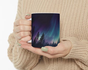 Aurora Borealis Mug: Scenic Northern Lights Coffee Cup