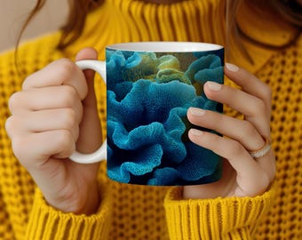 Coral Mug: Vibrant Ocean Texture Ceramic Coffee Cup