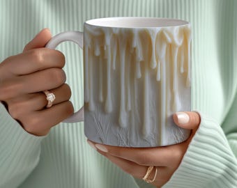 Melting Wax Mug: Ceramic Coffee Cup - Gothic Kitchen Decor