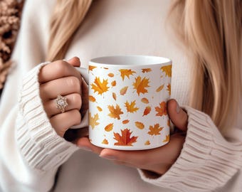 Falling Leaves Coffee Mug: Cozy Autumn Ceramic Drinkware
