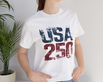 USA 250th Anniversary T-Shirt, Semiquincentennial, Independence Day, Casual Wear, Summer Fashion, Patriotic Merchandise, Gifts