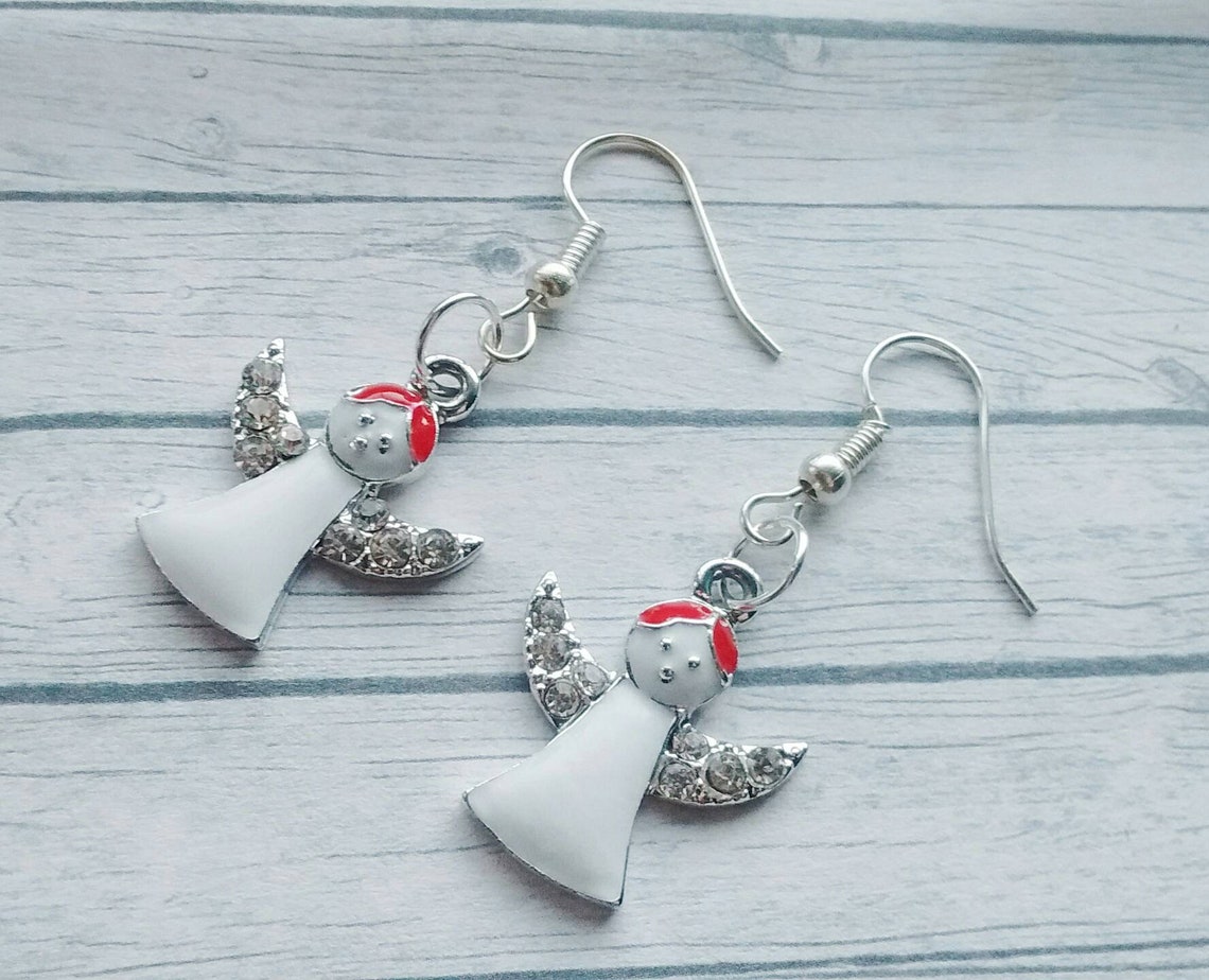 Christmas Angel Earrings Angel Earrings Christmas Earrings  Etsy