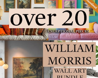 23 William Morris-tryck, William Morris-tryck, landskapspaket, Morris-utställningstryck, vintage väggkonst, William Morris-affisch