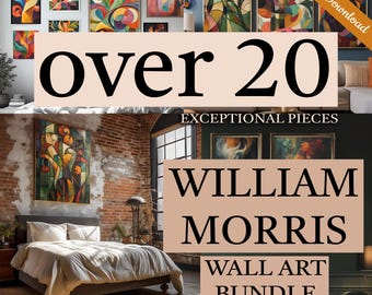 30 láminas de William Morris, paquete de láminas abstractas de William Morris, paquete de láminas de la exposición de Morris, arte mural vintage, póster de William Morris