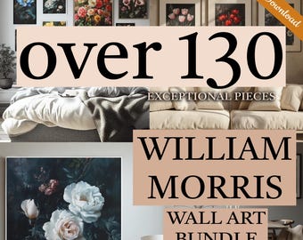 137 William Morris-tryck, William Morris-tryck med blommigt paket, Morris-utställningstryck med paket, vintage väggkonst, William Morris-affisch